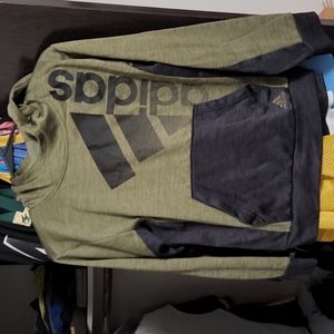 Addidas youth medium green and black hoodie.